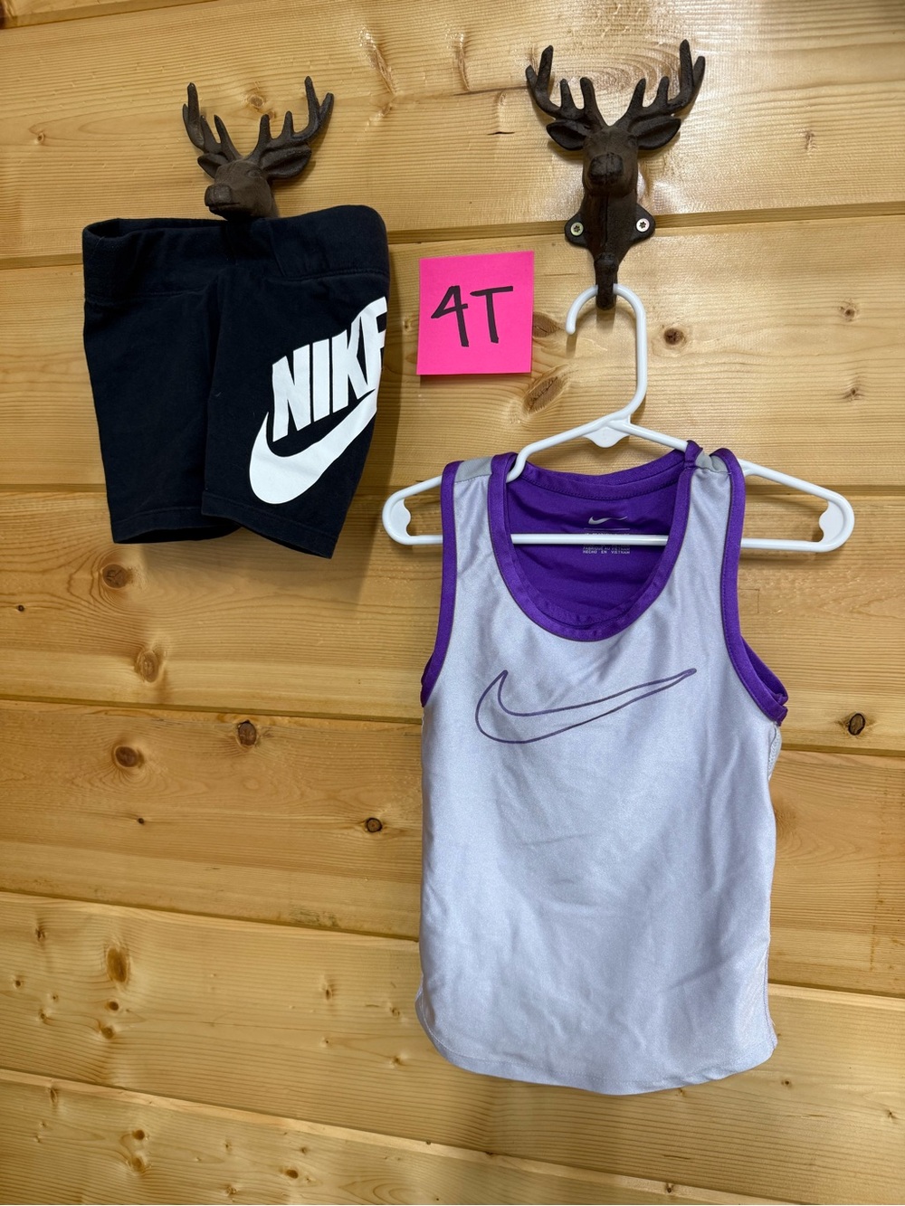 Nike Girls White Tank Top with Purple Trim and Swoosh